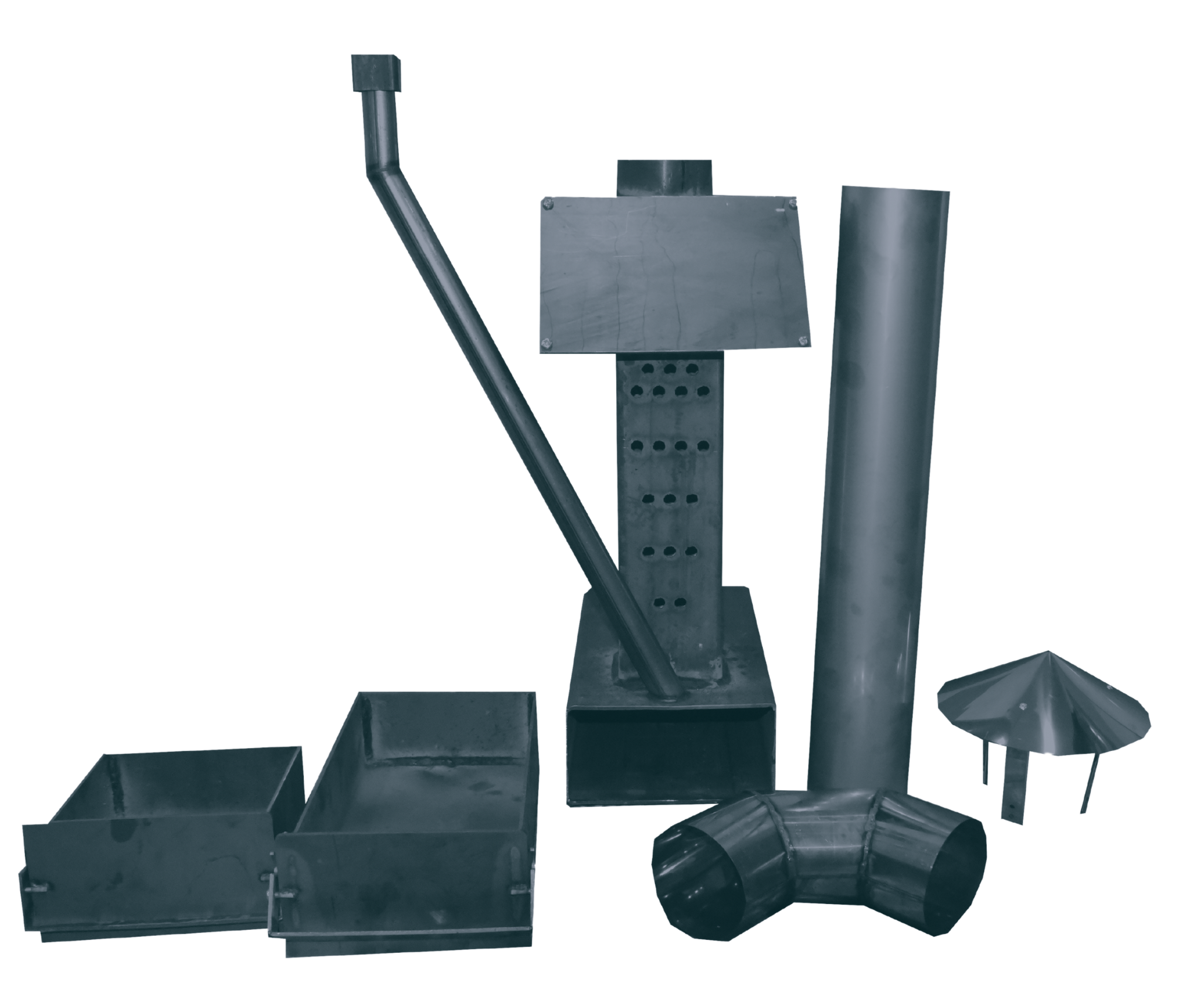 Печь отопительная  "Маслёнка" на отработке с набором труб. Фото 1