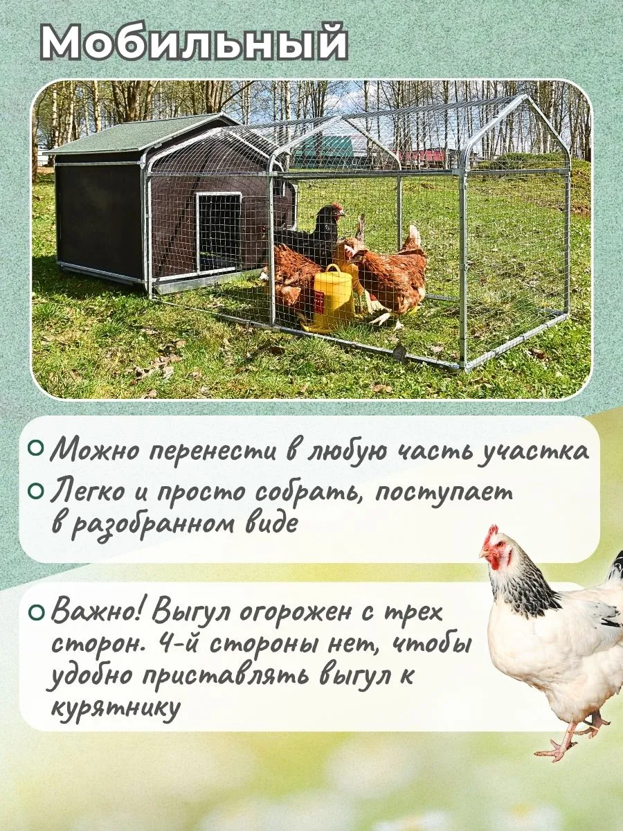 Выгул для курятника "Фаворит" на 8-10 кур. Фото 4