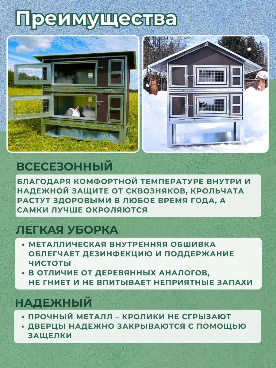 Утепленный отапливаемый крольчатник "Бестселлер" М-12. Фото 7