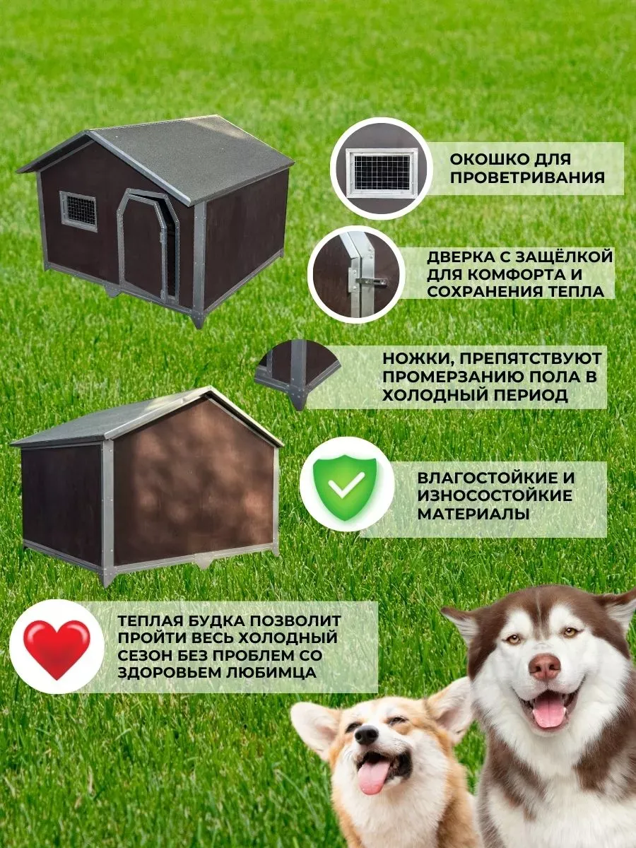 Будка для собак утепленная XL. Фото 3