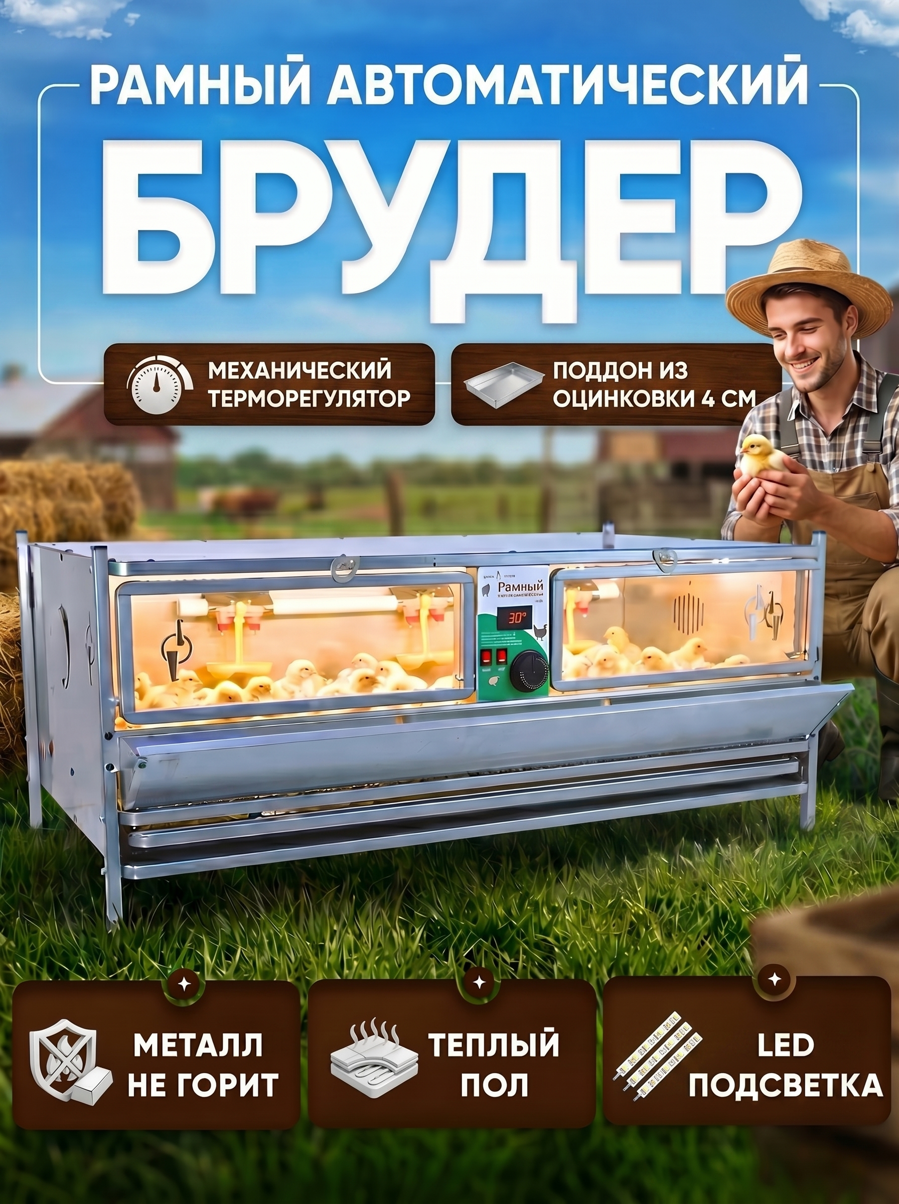 Рамный автоматический брудер 0706 Стандарт. Фото 1 Рамный автоматический брудер 0706 Стандарт. Фото 1