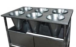 Дополнительная панель к стойке для конусов с раковиной и ведром "Дватришесть"